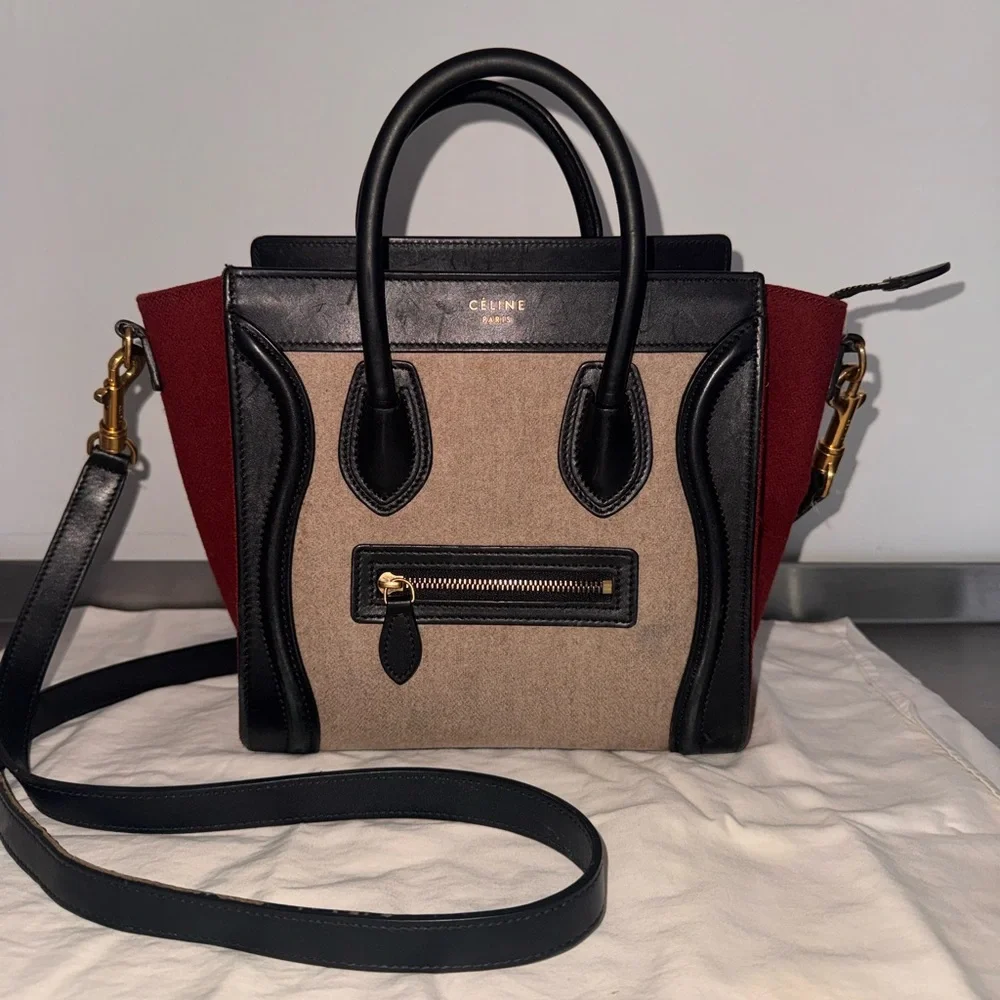 Celine Mini Bag in Black, Red, and Cream - Picture 5 of 8